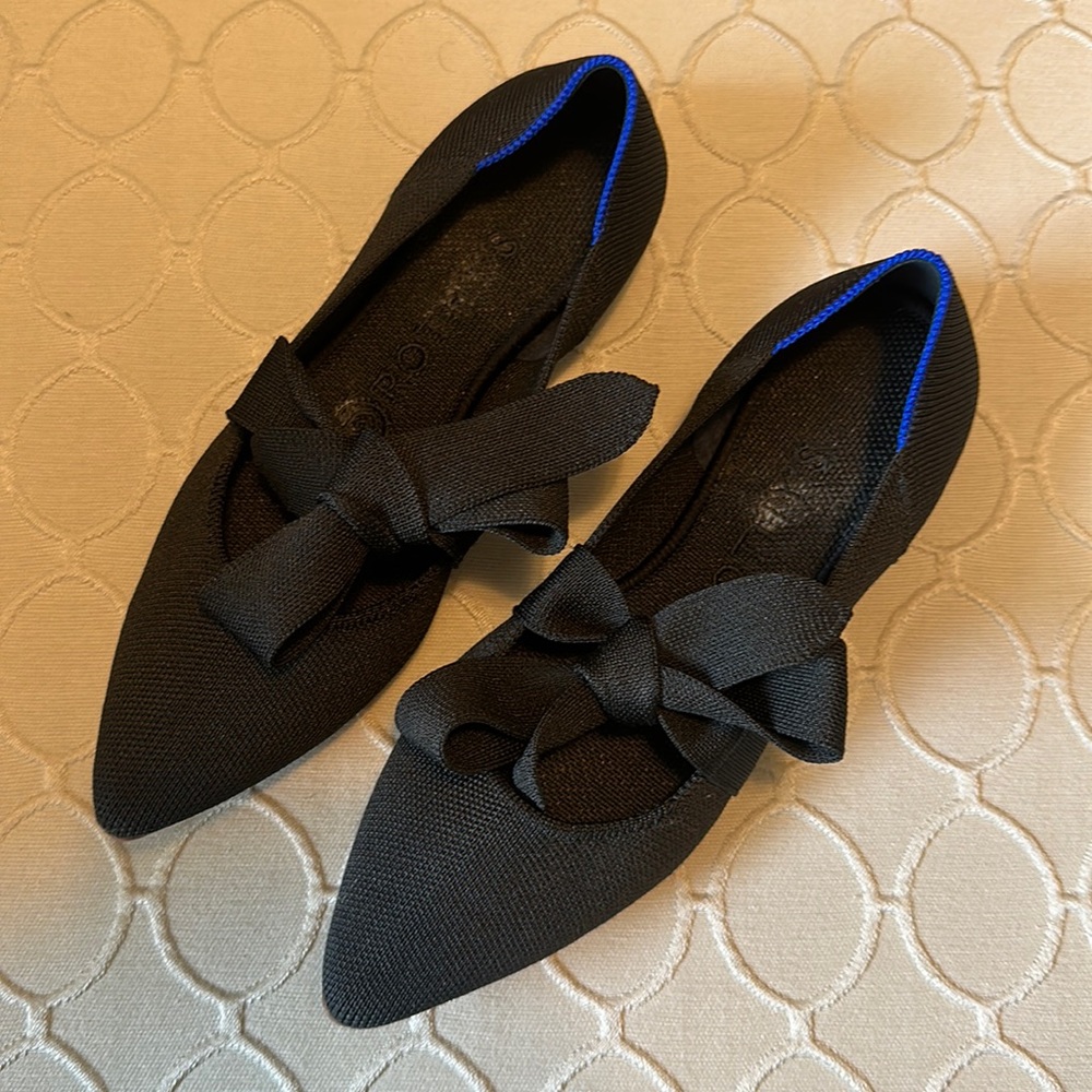 Rothy’s pointed Mary Jane black bow 7